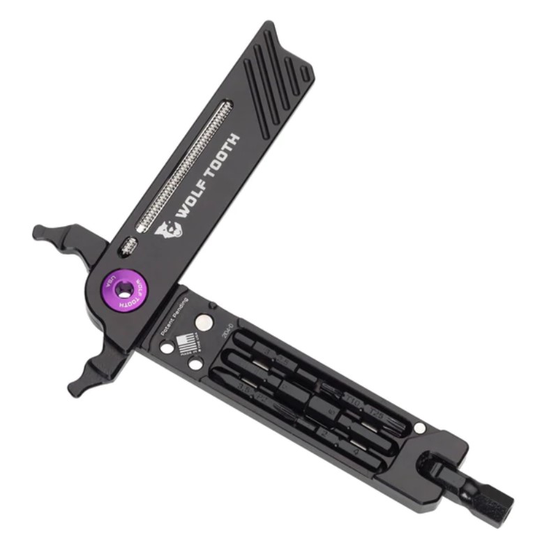 WOLFTOOTH PINZA CANDADO CADENA CON 8 PUNTAS COLOR NEGRO/MORADO