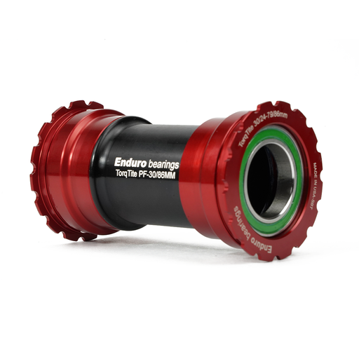[EB-BKS-0140] BKS-0140 - Torqtite, stainless steel, Angular Contact, Bearing Bottom Bracket for BB386 Framesets and Shimano 24mm Cranksets - Red